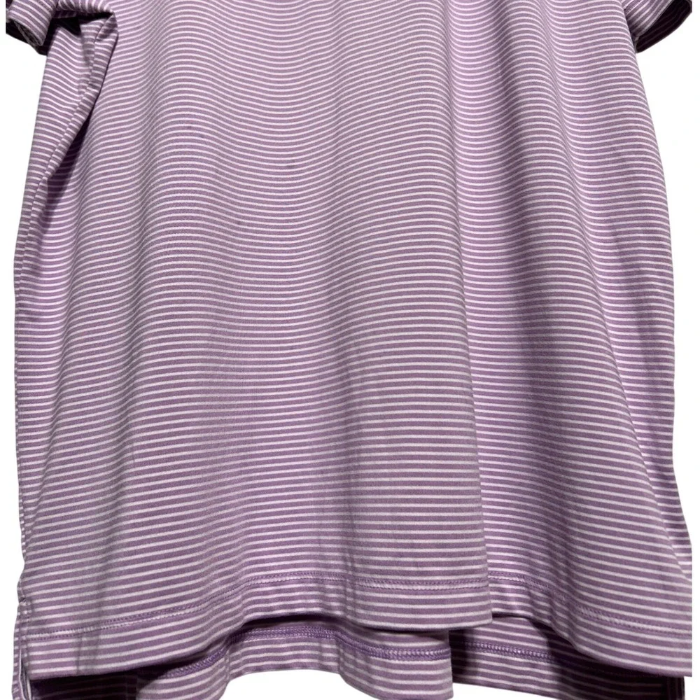 J Crew Performance Polo Golf Shirt Purple White Stripe‎ Size Large Retail: $79